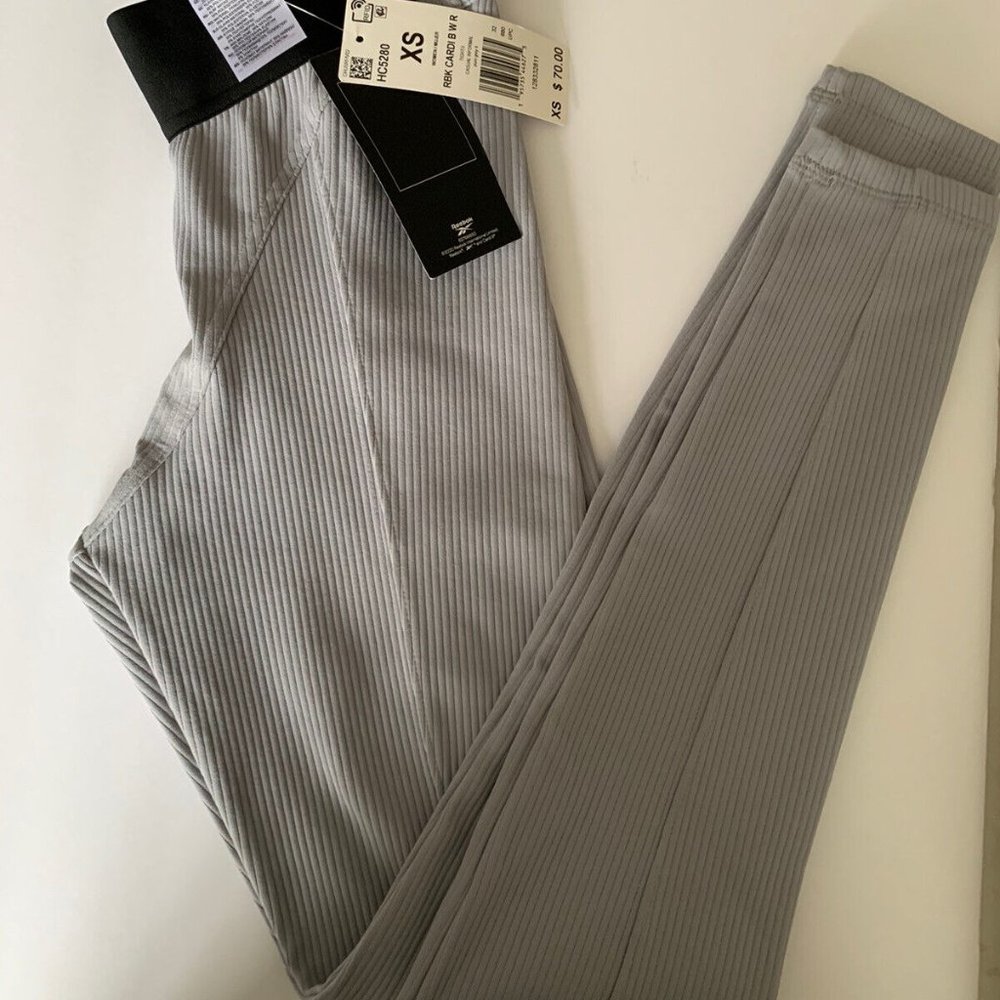 Reebok Cardi B Thick Rib Leggings Gray XS